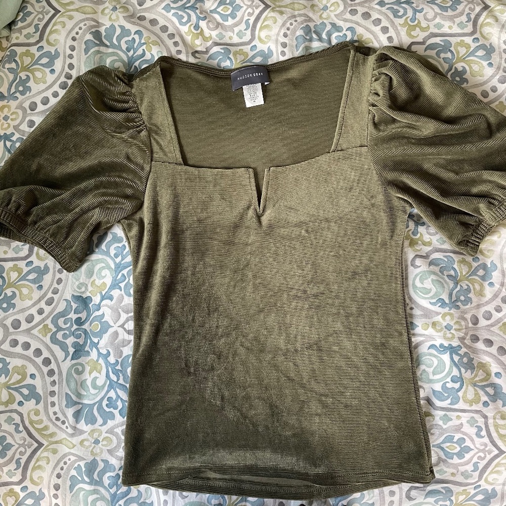 Hudson Grey Olive Green Top